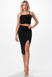 Crop top Midi skirt Set