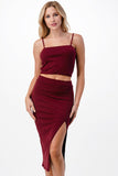 Crop top Midi skirt Set