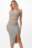 Crop top Midi skirt Set