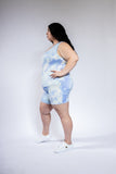 Plus Size Tie Dye Tank Top and Biker Shorts Set