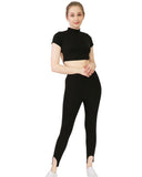 Cropped Backless Top and Legging Pants Set